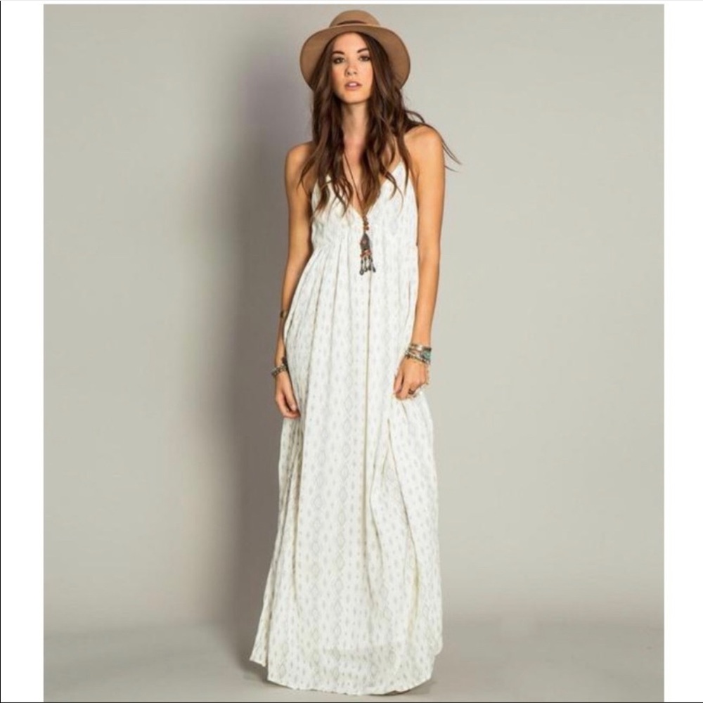 O’Neill Womens Dean Maxi Dress Cream Ivory Sz M